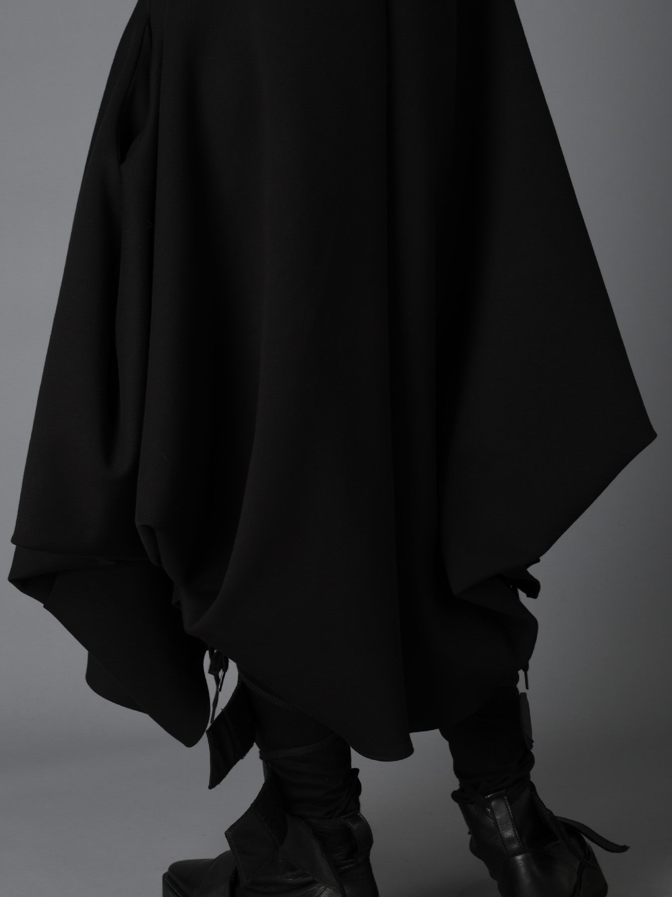 DOUBLE FACE JERSEY DRAPED LONG COAT