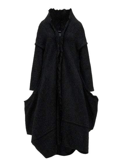 W/PE SHEEP PILE DRAPED LONG COAT