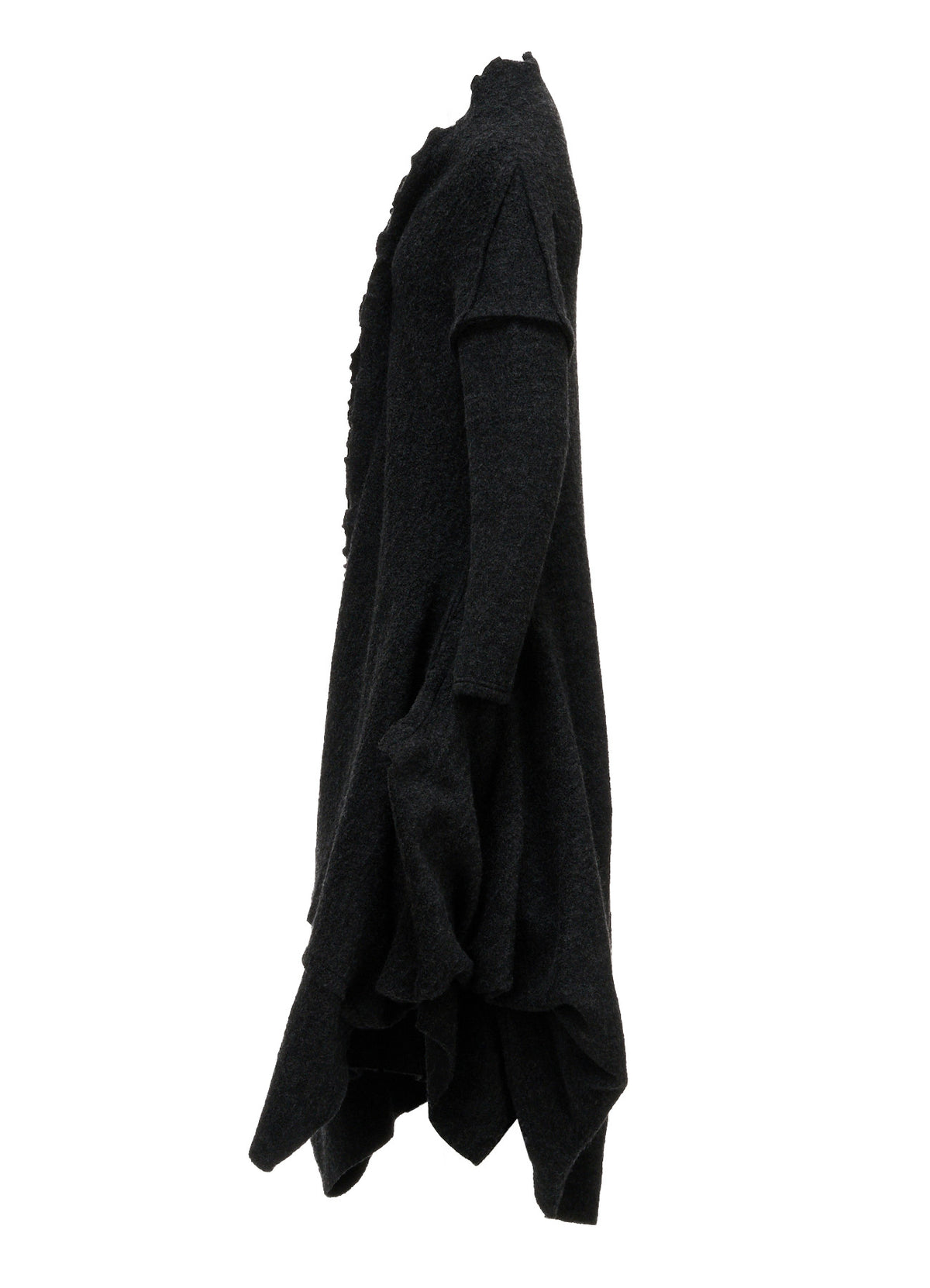 W/PE SHEEP PILE DRAPED LONG COAT