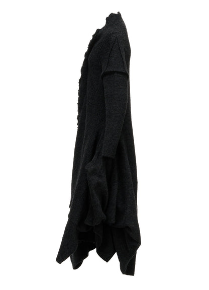 W/PE SHEEP PILE DRAPED LONG COAT