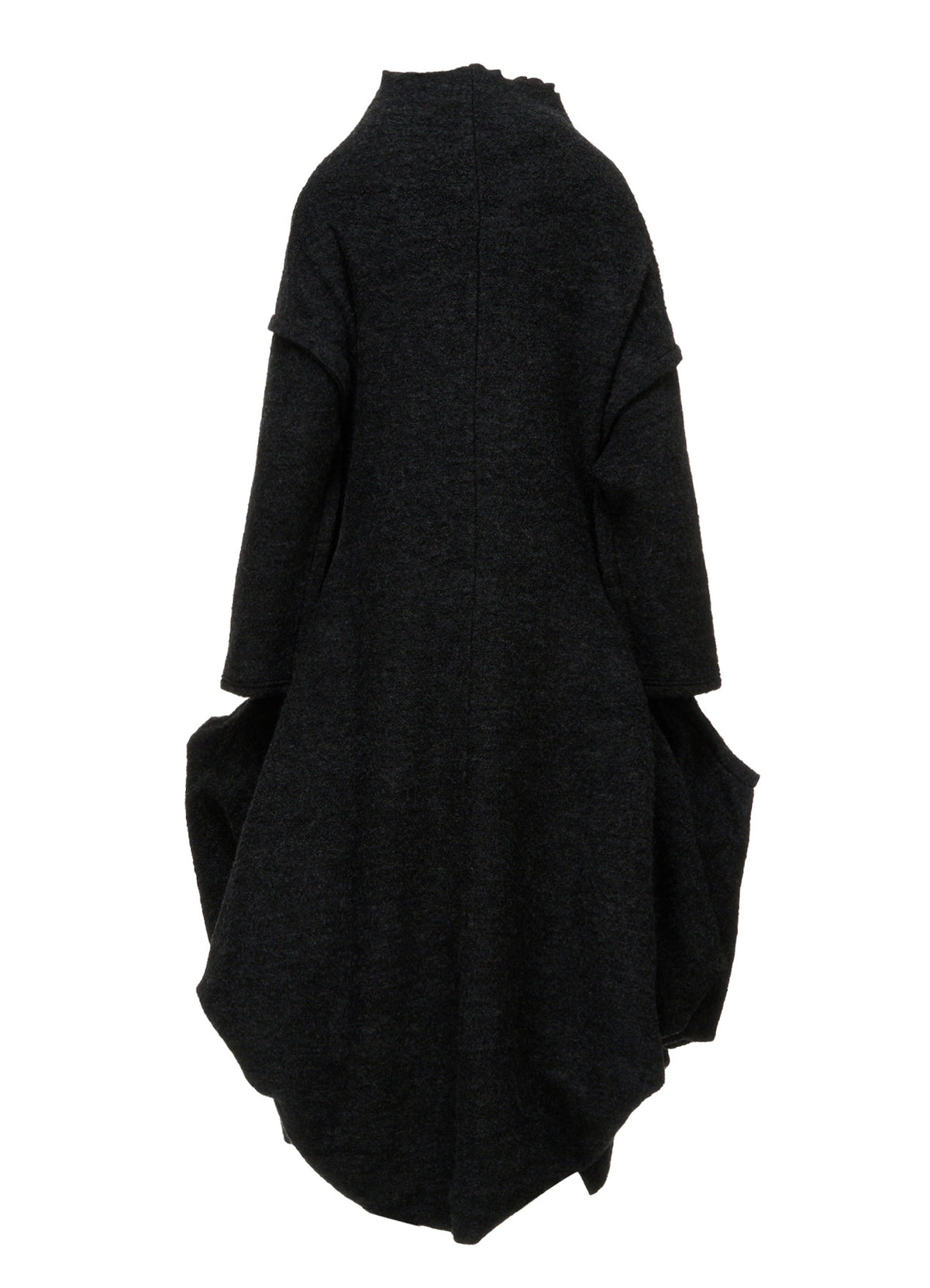 W/PE SHEEP PILE DRAPED LONG COAT
