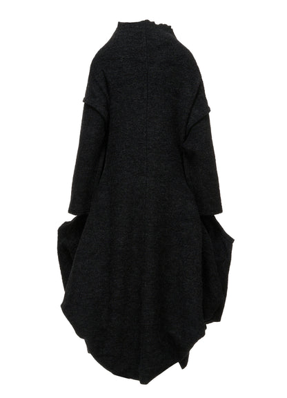 W/PE SHEEP PILE DRAPED LONG COAT