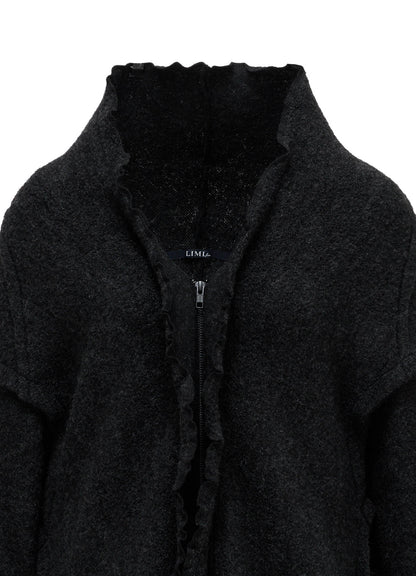 W/PE SHEEP PILE DRAPED LONG COAT