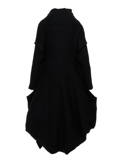 W/PE SHEEP PILE DRAPED LONG COAT
