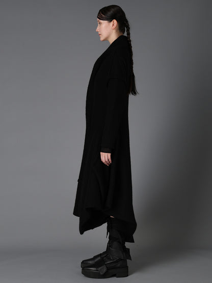 W/PE SHEEP PILE DRAPED LONG COAT
