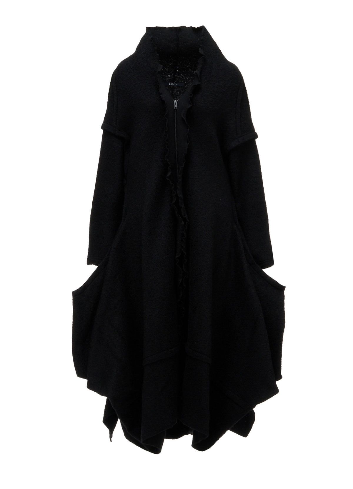 W/PE SHEEP PILE DRAPED LONG COAT