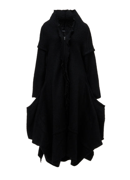 W/PE SHEEP PILE DRAPED LONG COAT