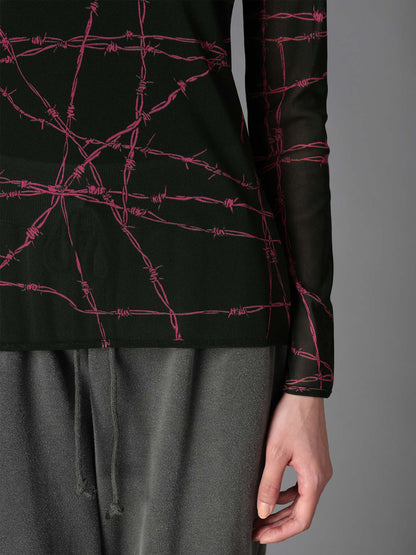 BARBED WIRE PRINT TIGHT LONG SLEEVE T