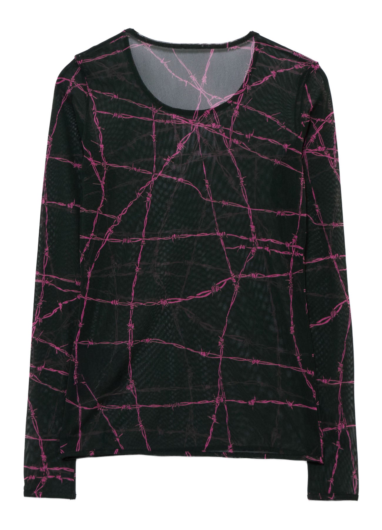 BARBED WIRE PRINT TIGHT LONG SLEEVE T – THE SHOP YOHJI YAMAMOTO