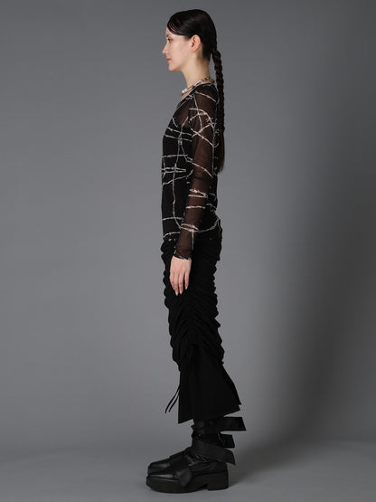 BARBED WIRE PRINT TIGHT LONG SLEEVE T