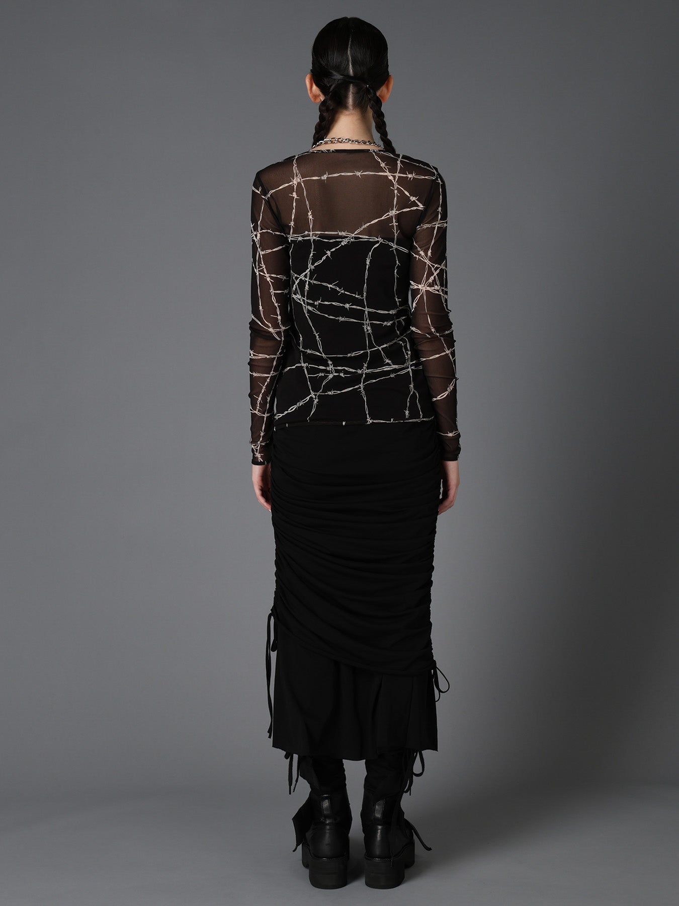 BARBED WIRE PRINT TIGHT LONG SLEEVE T