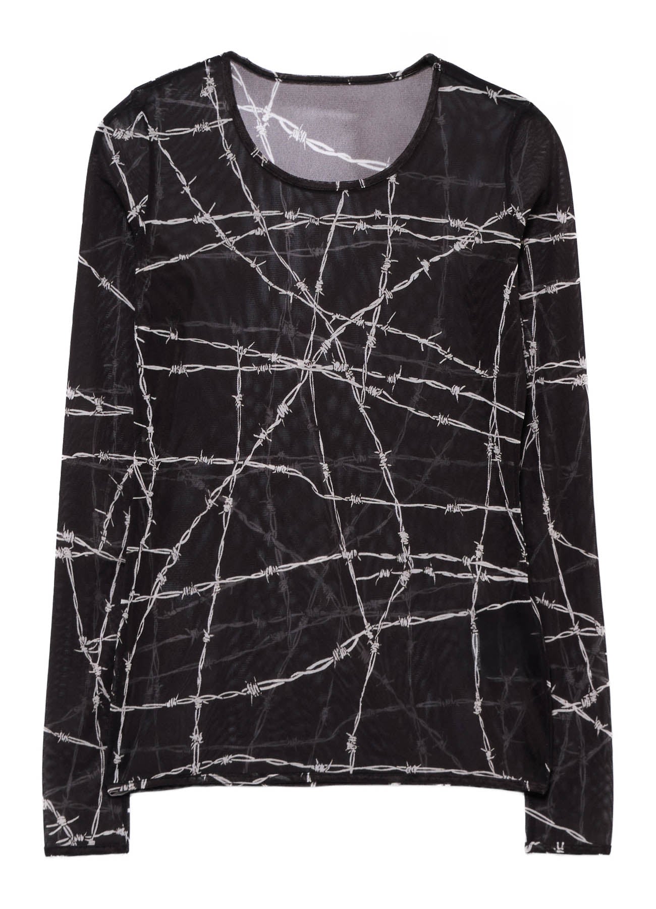 BARBED WIRE PRINT TIGHT LONG SLEEVE T – THE SHOP YOHJI YAMAMOTO