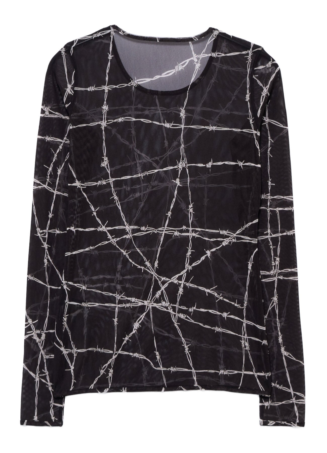 BARBED WIRE PRINT TIGHT LONG SLEEVE T – THE SHOP YOHJI YAMAMOTO