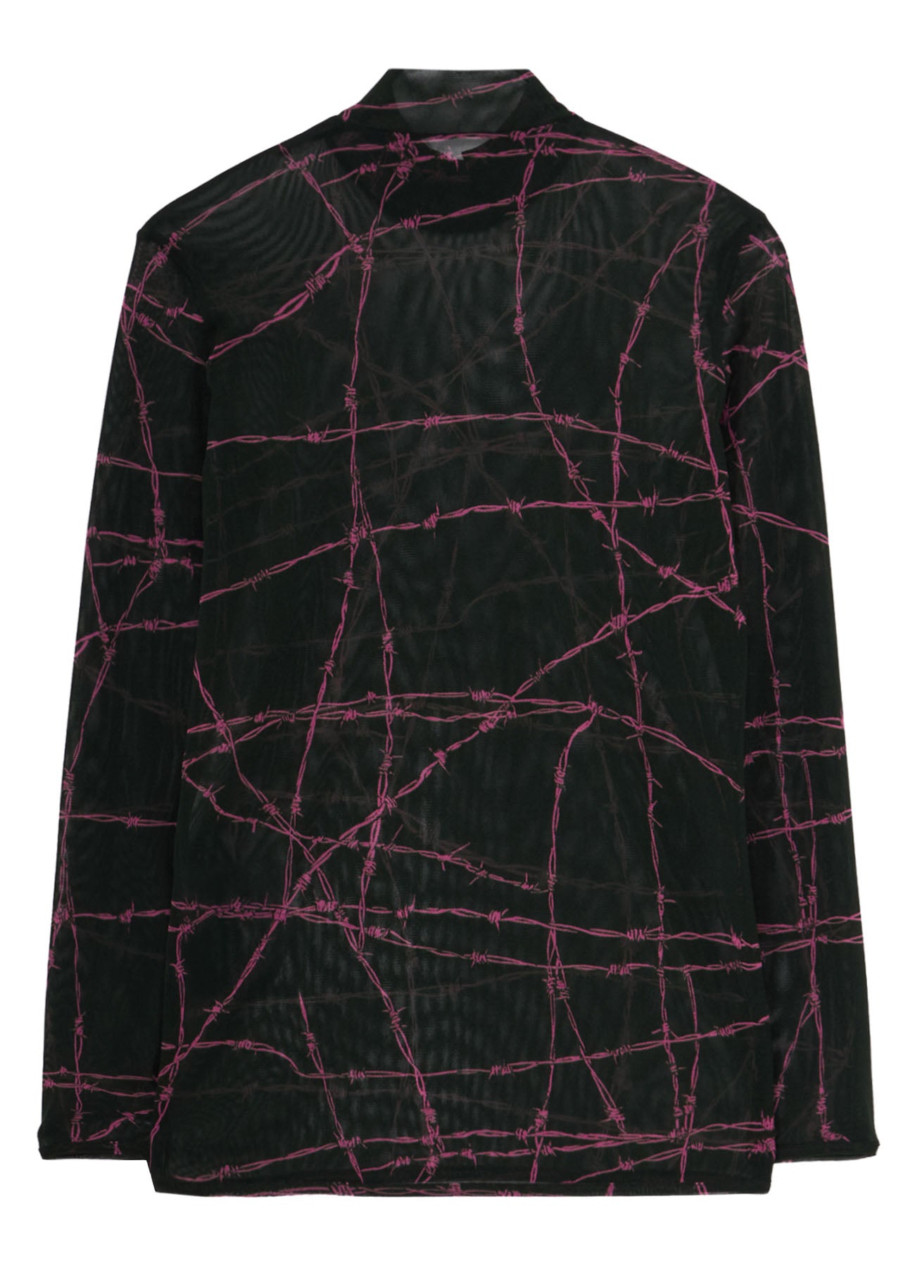 BARBED WIRE PRINT TURTLE NECK T