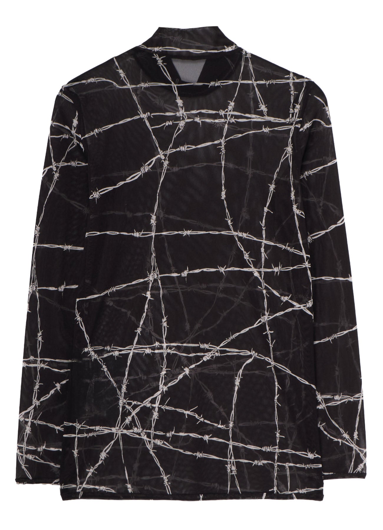 BARBED WIRE PRINT TURTLE NECK T