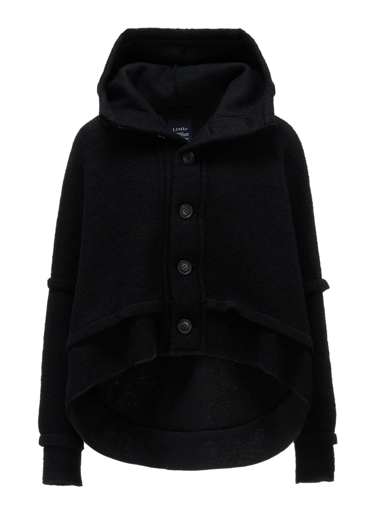 Yohji Yamamoto ブラックフードジャケット W/PE SHEEP PILE OUT SEAM DESIGN JACKET – THE SHOP YOHJI YAMAMOTO
