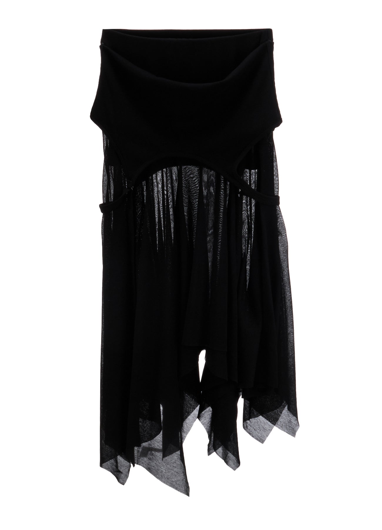RIB KNIT+TULLE 2 WAY DRESS
