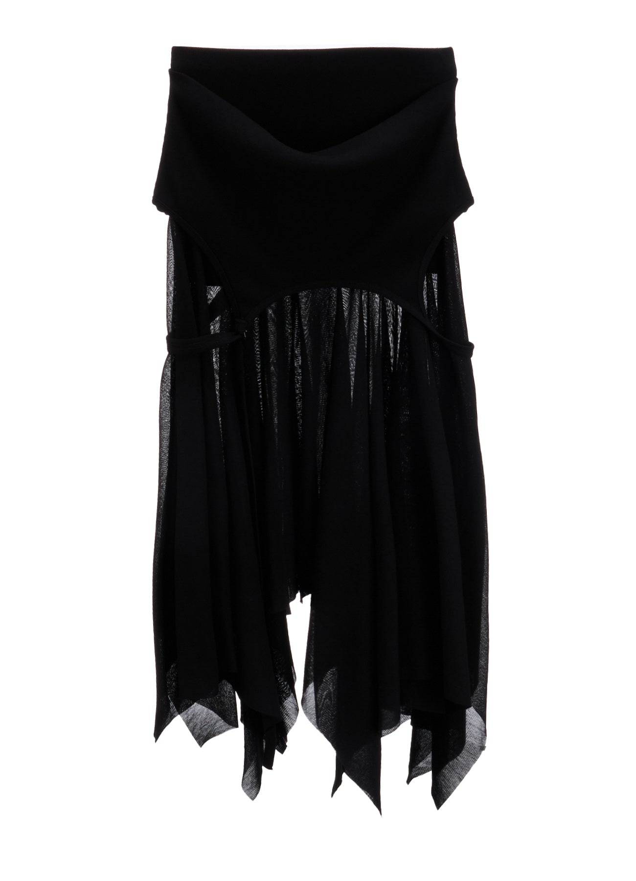RIB KNIT+TULLE 2 WAY DRESS