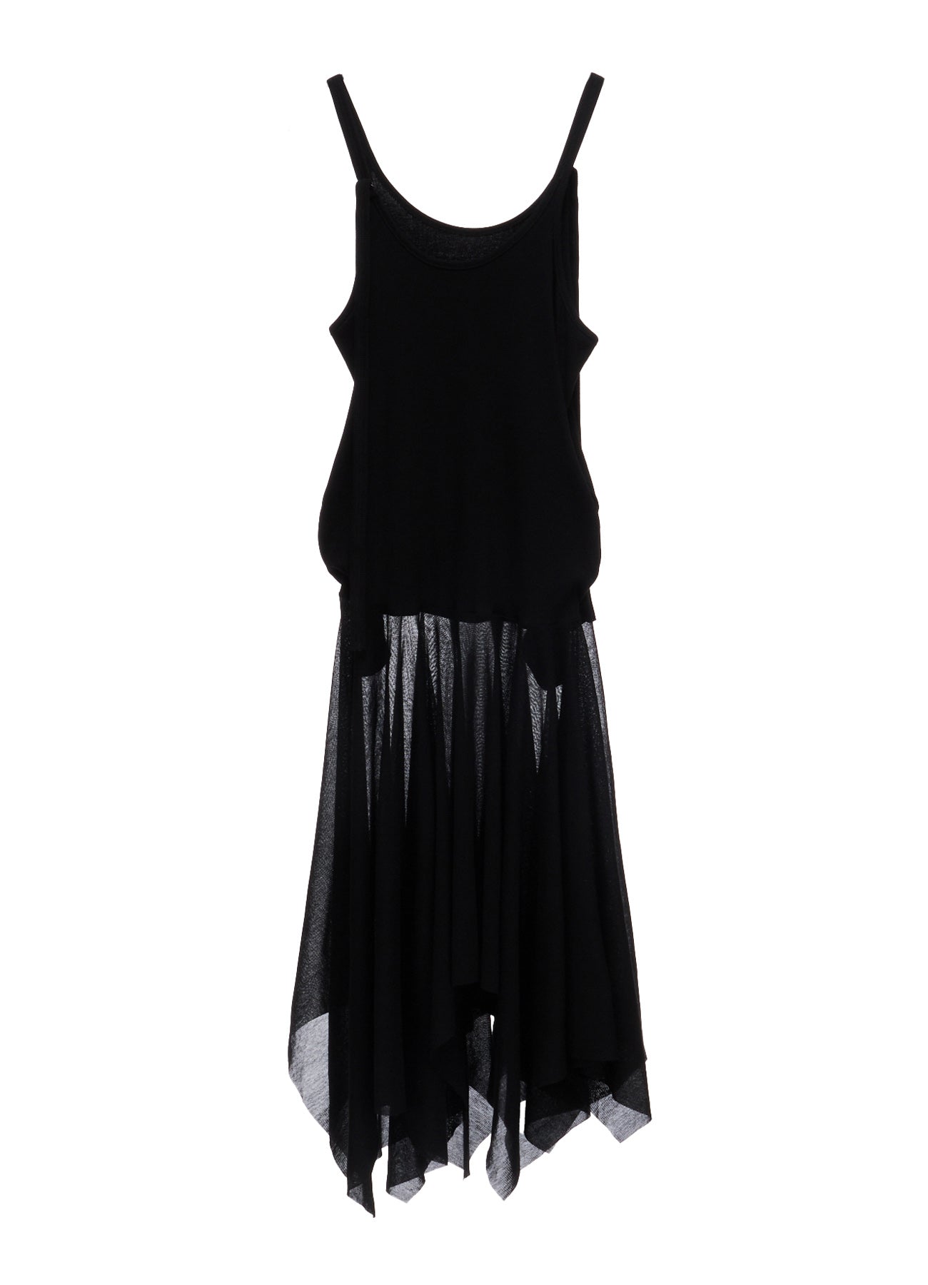 RIB KNIT+TULLE 2 WAY DRESS