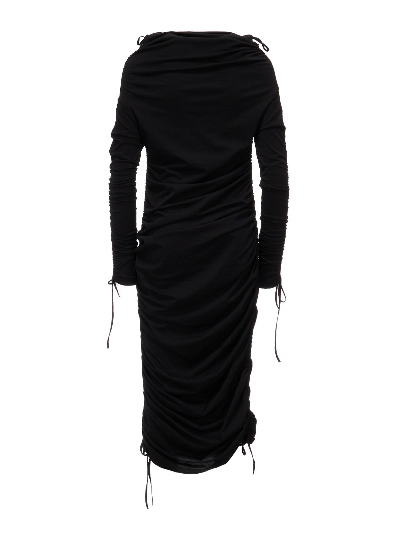 BIAS JERSEY GATHERED SLIM FIT DRESS