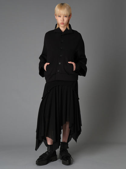 DOUBLE FACE JERSEY DOLMAN SLEEVE SINGLE COAT
