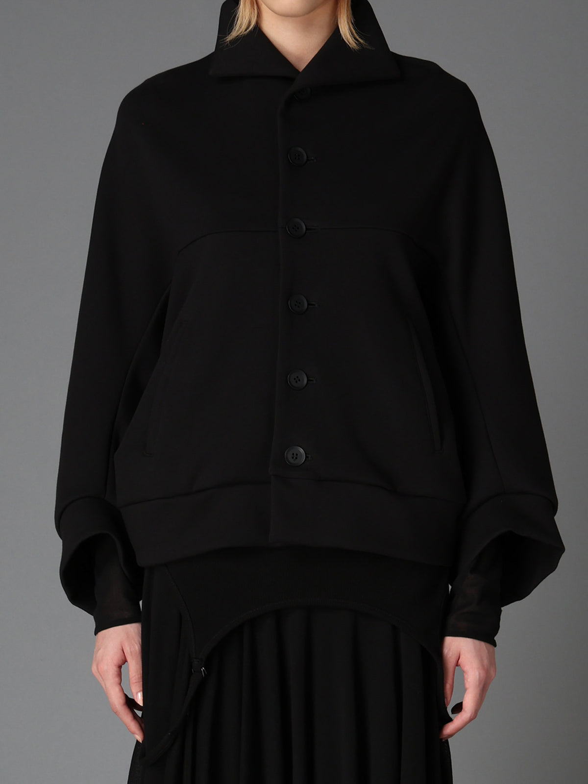 DOUBLE FACE JERSEY DOLMAN SLEEVE SINGLE COAT