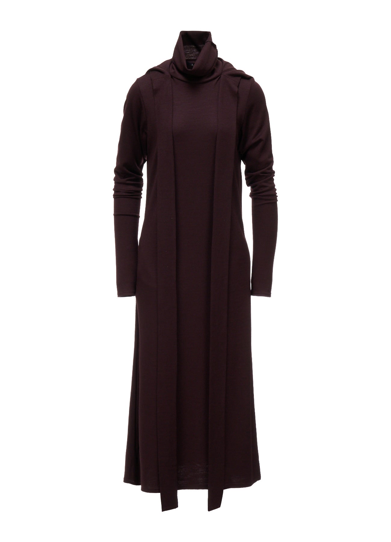 W/ SINGLE JERSEY HOODED SCARF DRESS