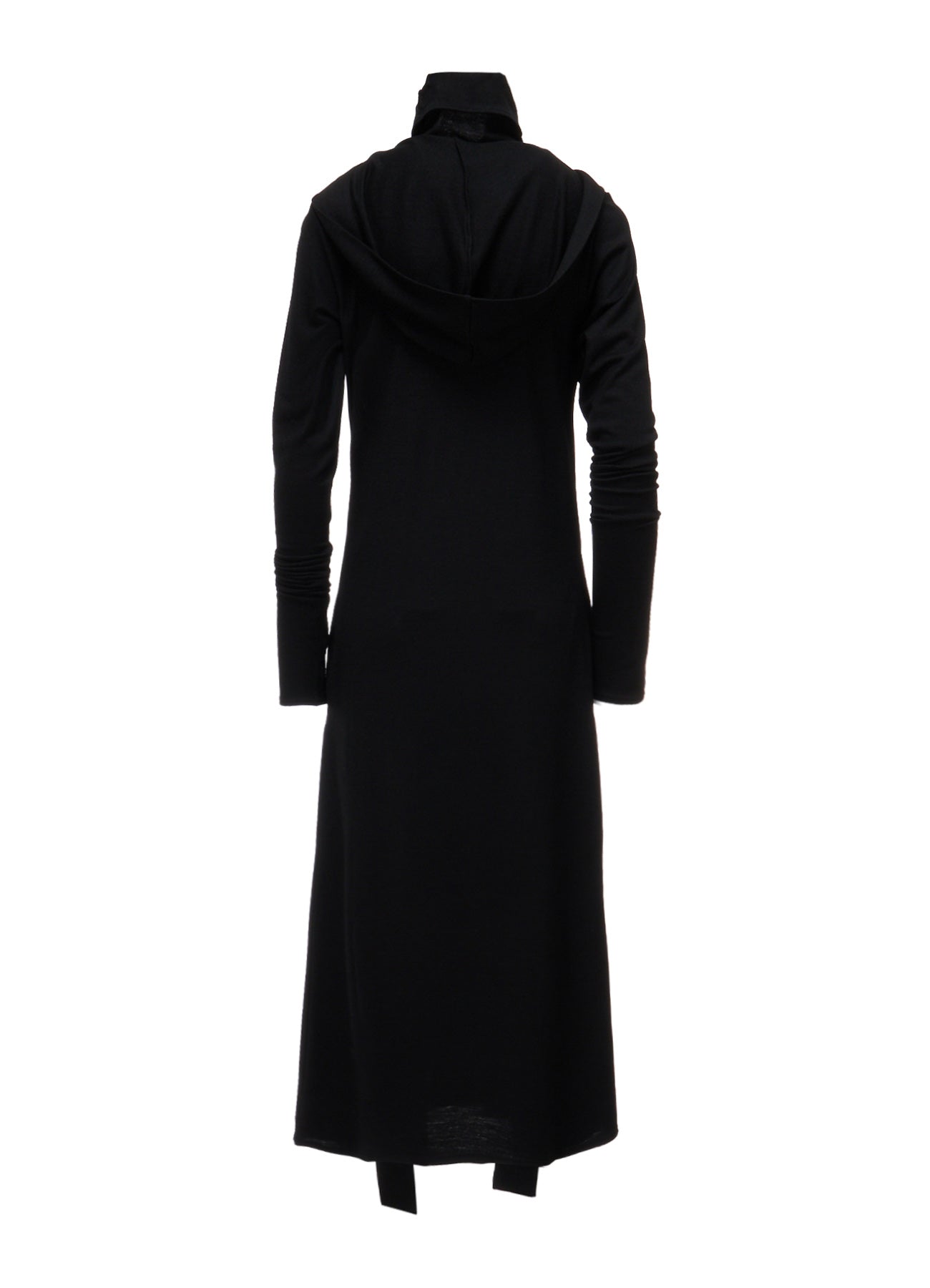 W/ SINGLE JERSEY HOODED SCARF DRESS