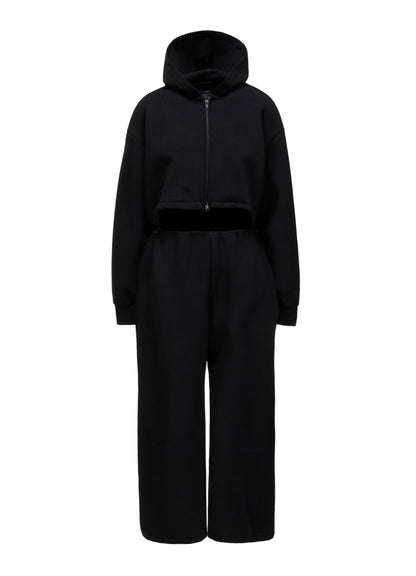 DOUBLE FACE JERSEY PARKA STYLE JUMPSUIT
