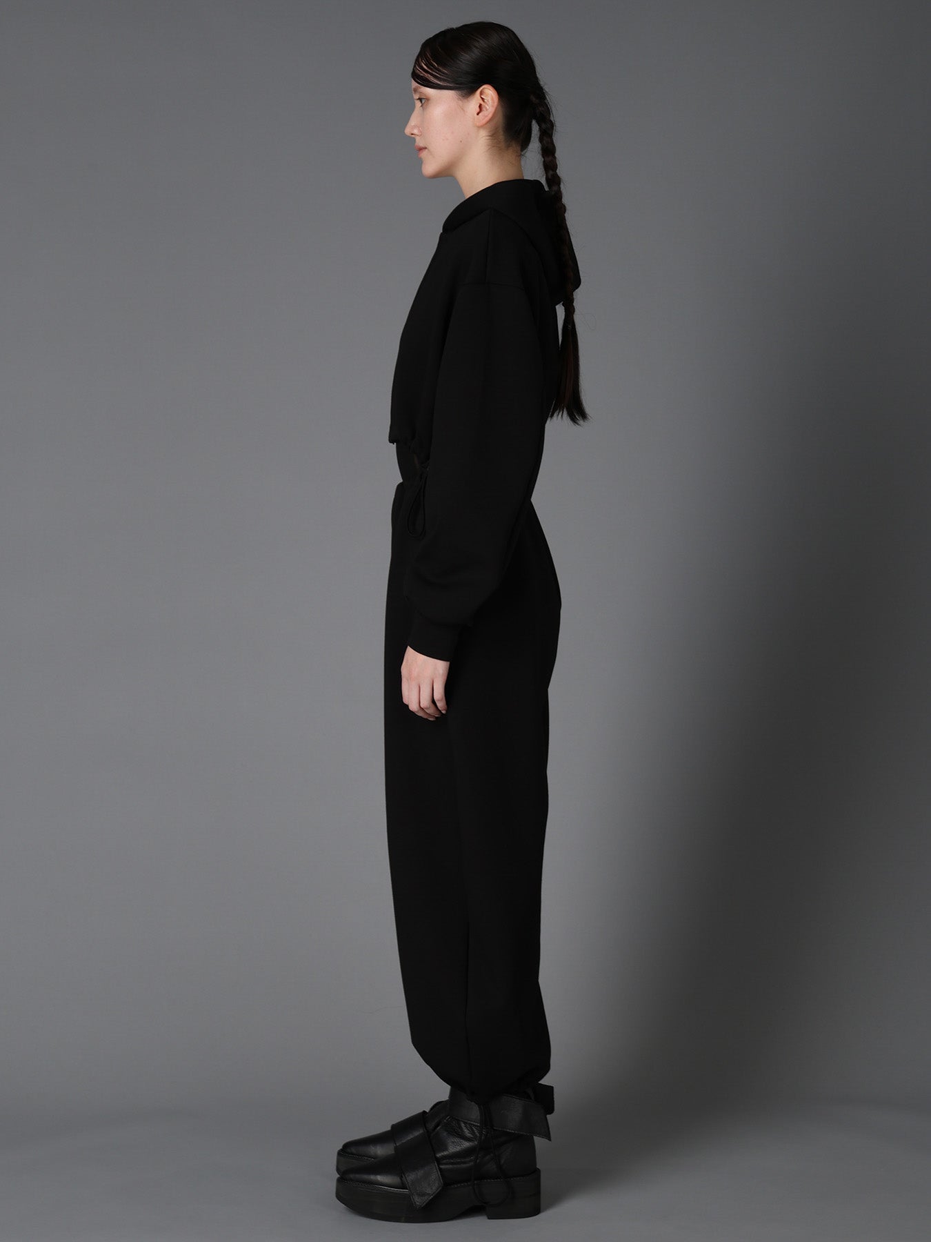 DOUBLE FACE JERSEY PARKA STYLE JUMPSUIT