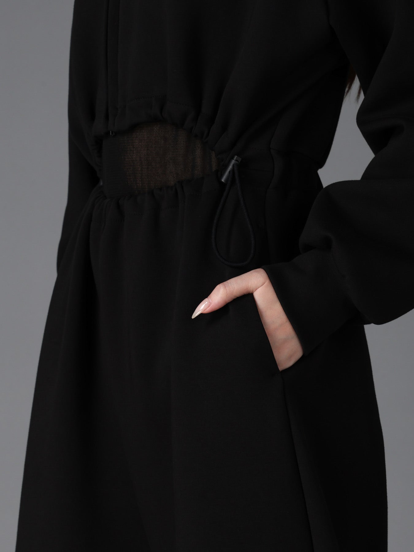 DOUBLE FACE JERSEY PARKA STYLE JUMPSUIT
