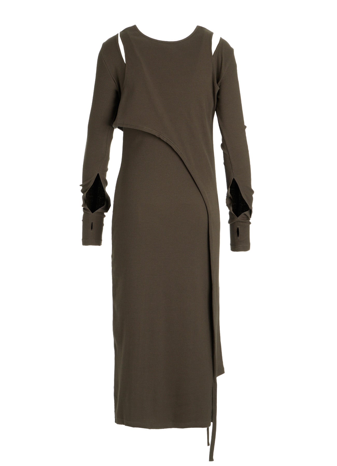 C/ RIB LAYERED DESIGN DRESS