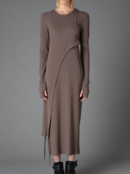 C/ RIB LAYERED DESIGN DRESS