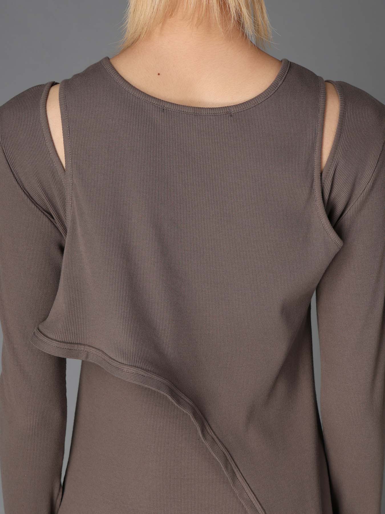 C/ RIB LAYERED DESIGN DRESS