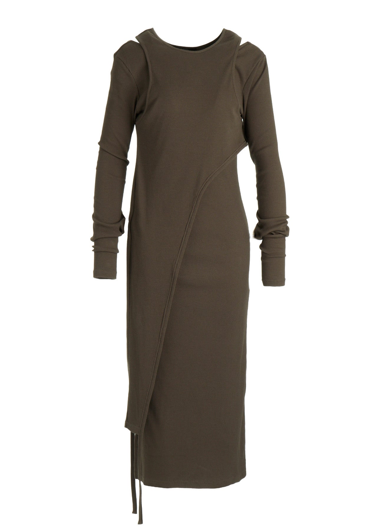 C/ RIB LAYERED DESIGN DRESS