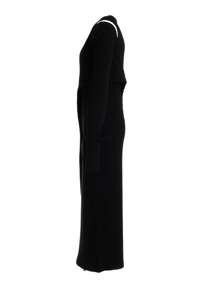 C/ RIB LAYERED DESIGN DRESS