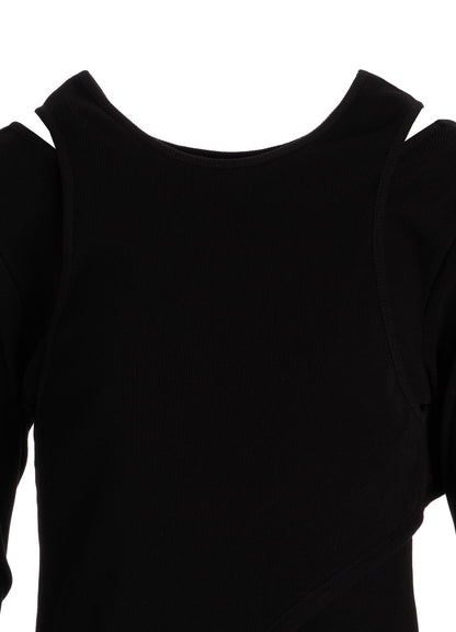 C/ RIB LAYERED DESIGN DRESS