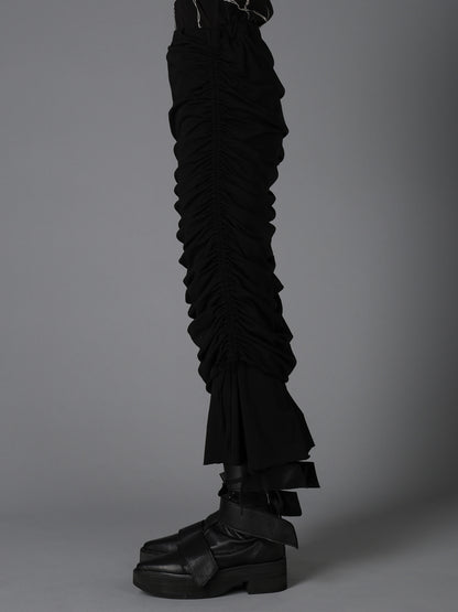 BIAS JERSEY GATHERED LAYERED SKIRT