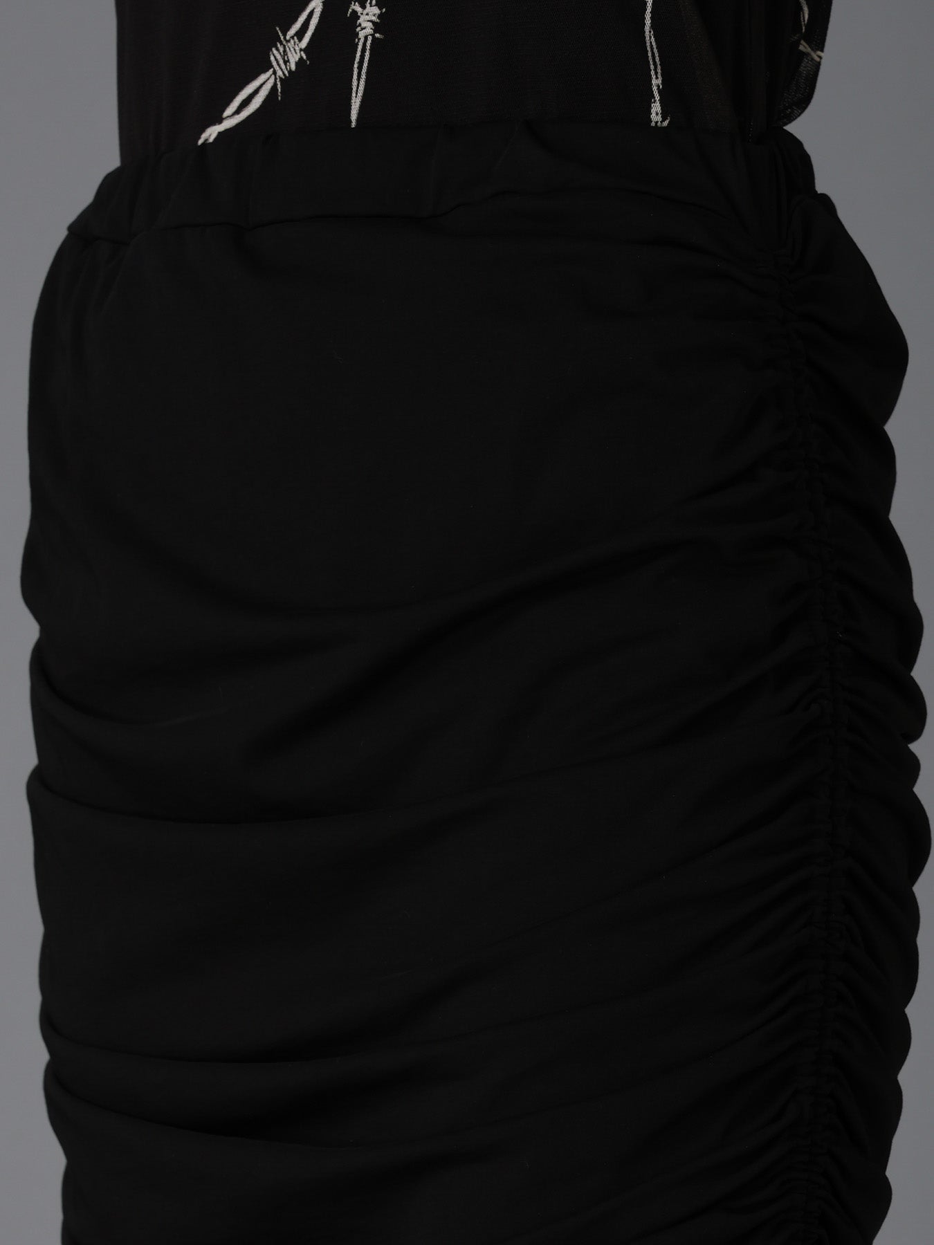 BIAS JERSEY GATHERED LAYERED SKIRT