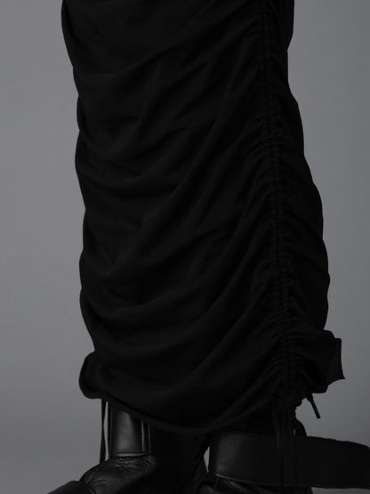 BIAS JERSEY GATHERED LAYERED SKIRT