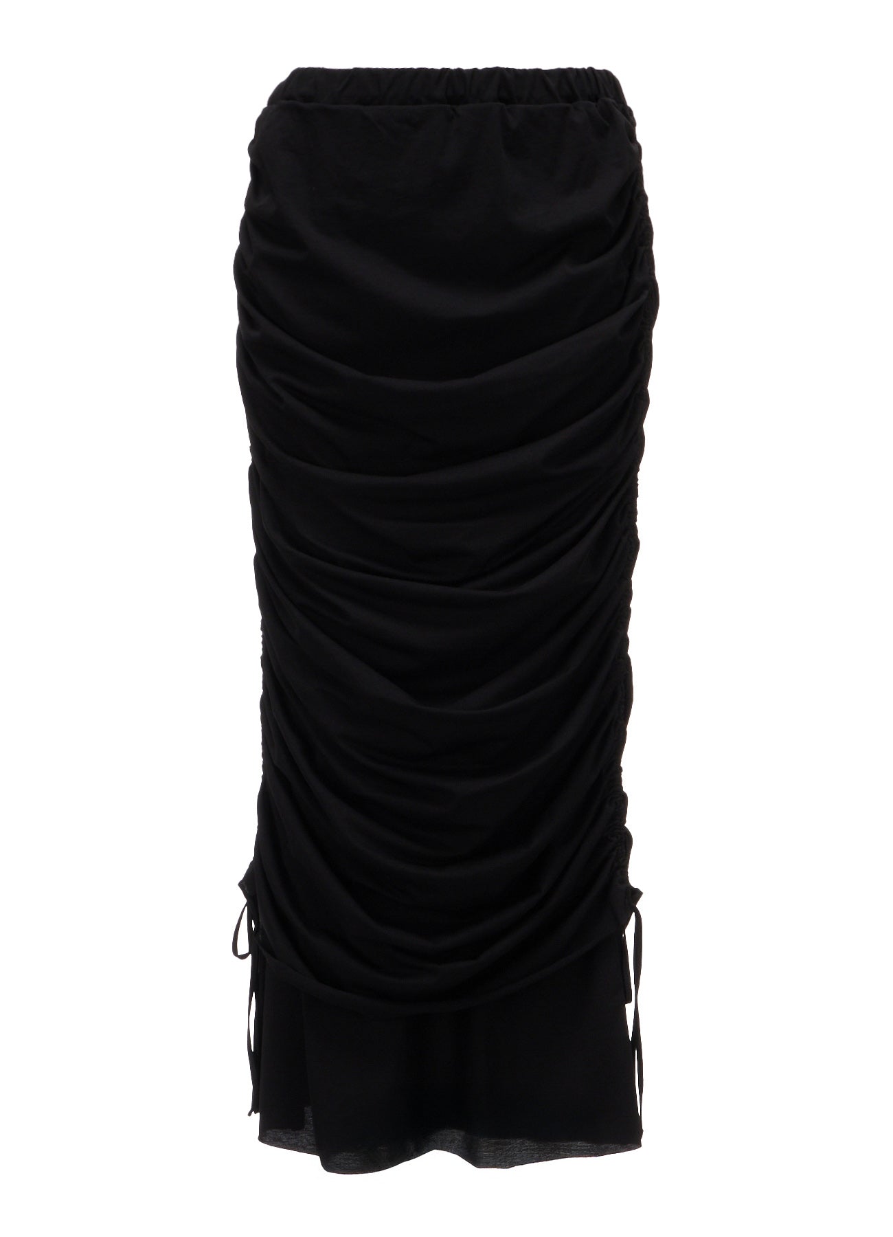 BIAS JERSEY GATHERED LAYERED SKIRT