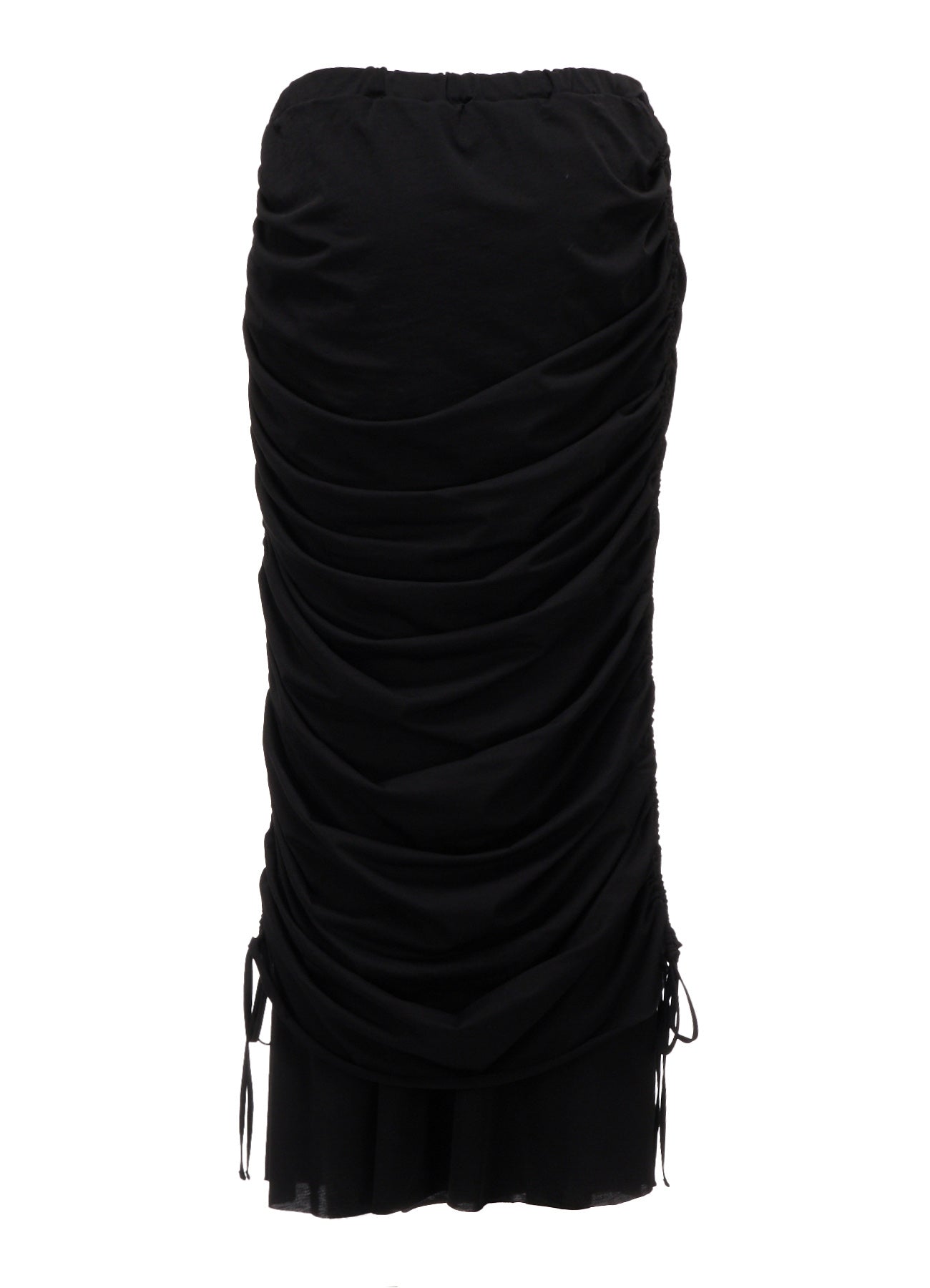 BIAS JERSEY GATHERED LAYERED SKIRT