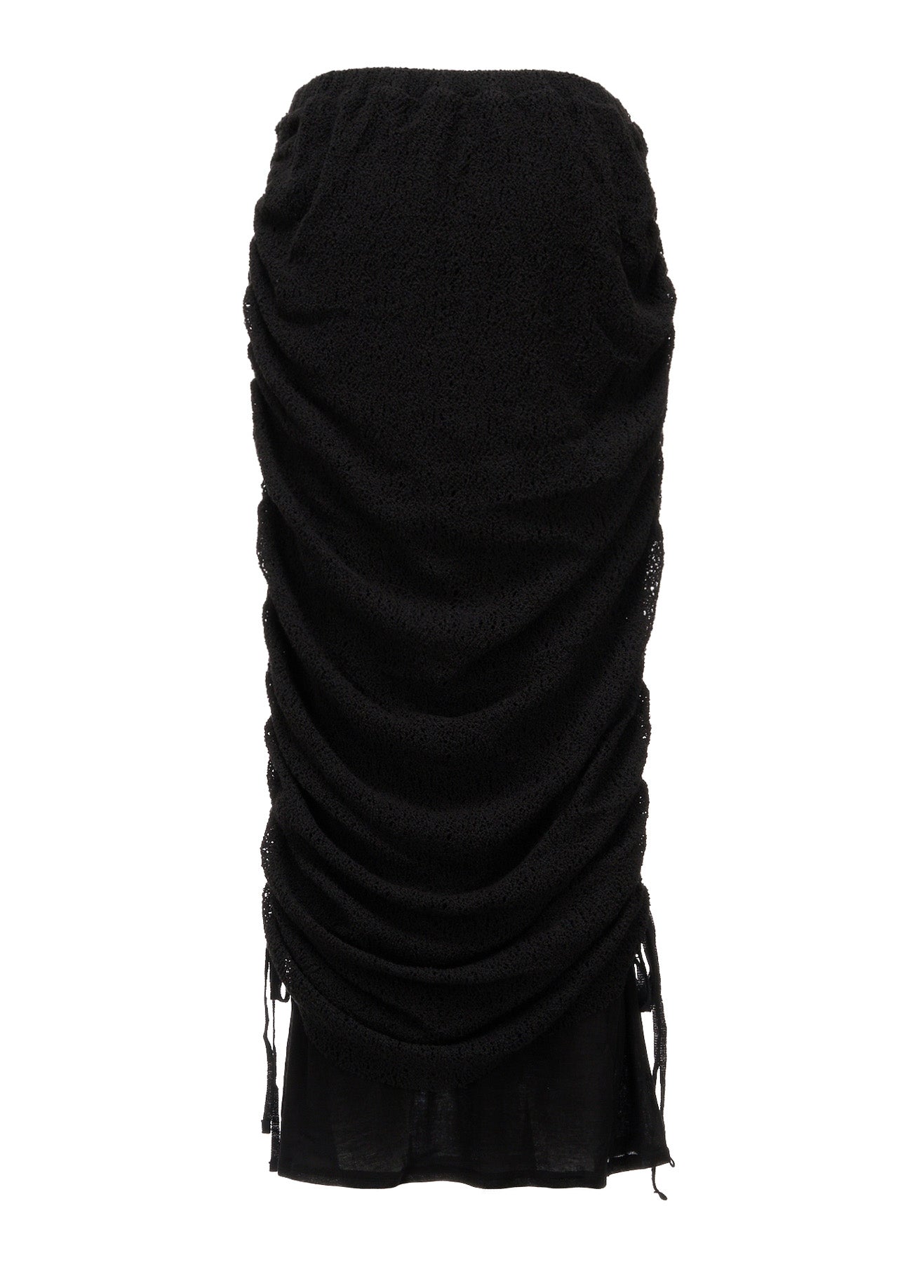 LACE+RIB KNIT GATHERED LAYERED SKIRT – THE SHOP YOHJI YAMAMOTO