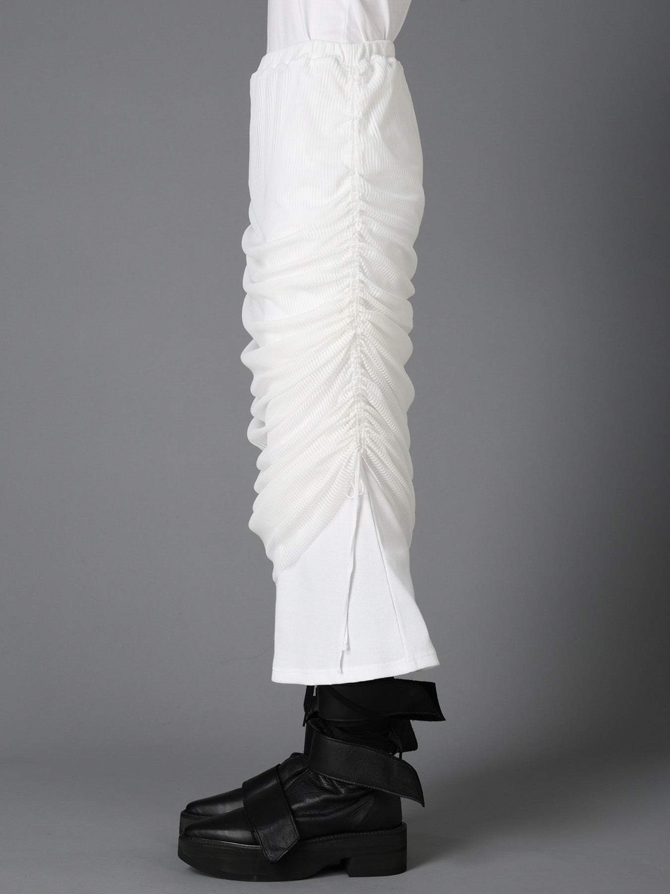STRIPE TULLE  GATHERED LAYERED SKIRT