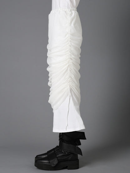 STRIPE TULLE  GATHERED LAYERED SKIRT