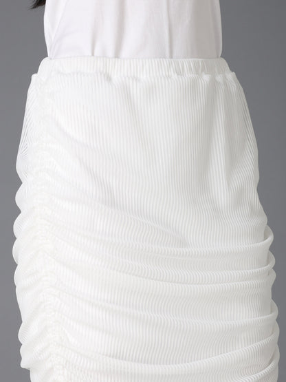 STRIPE TULLE  GATHERED LAYERED SKIRT