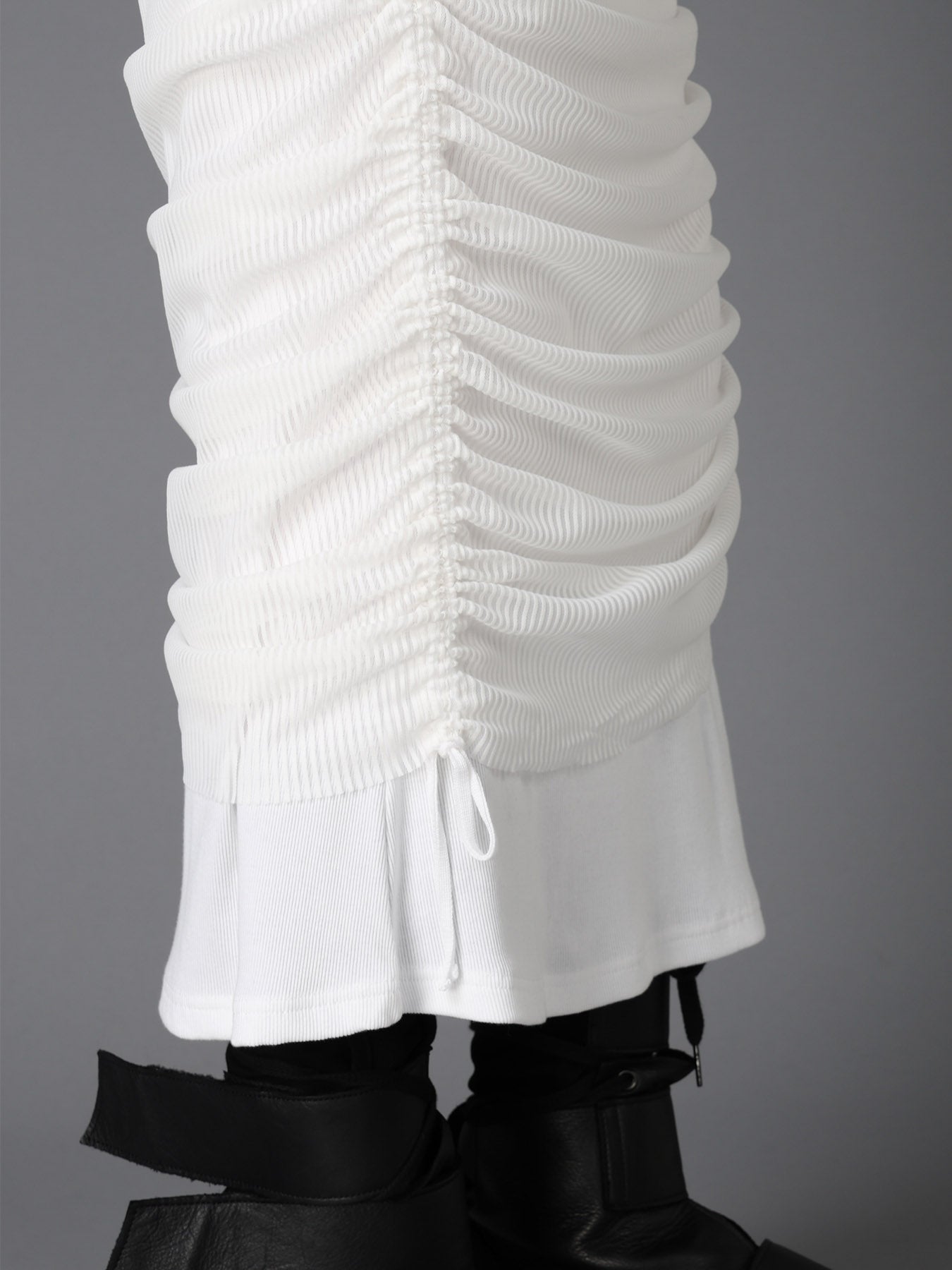 STRIPE TULLE  GATHERED LAYERED SKIRT