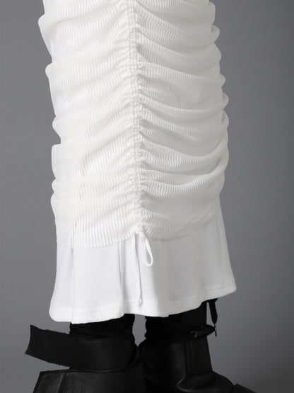 STRIPE TULLE  GATHERED LAYERED SKIRT