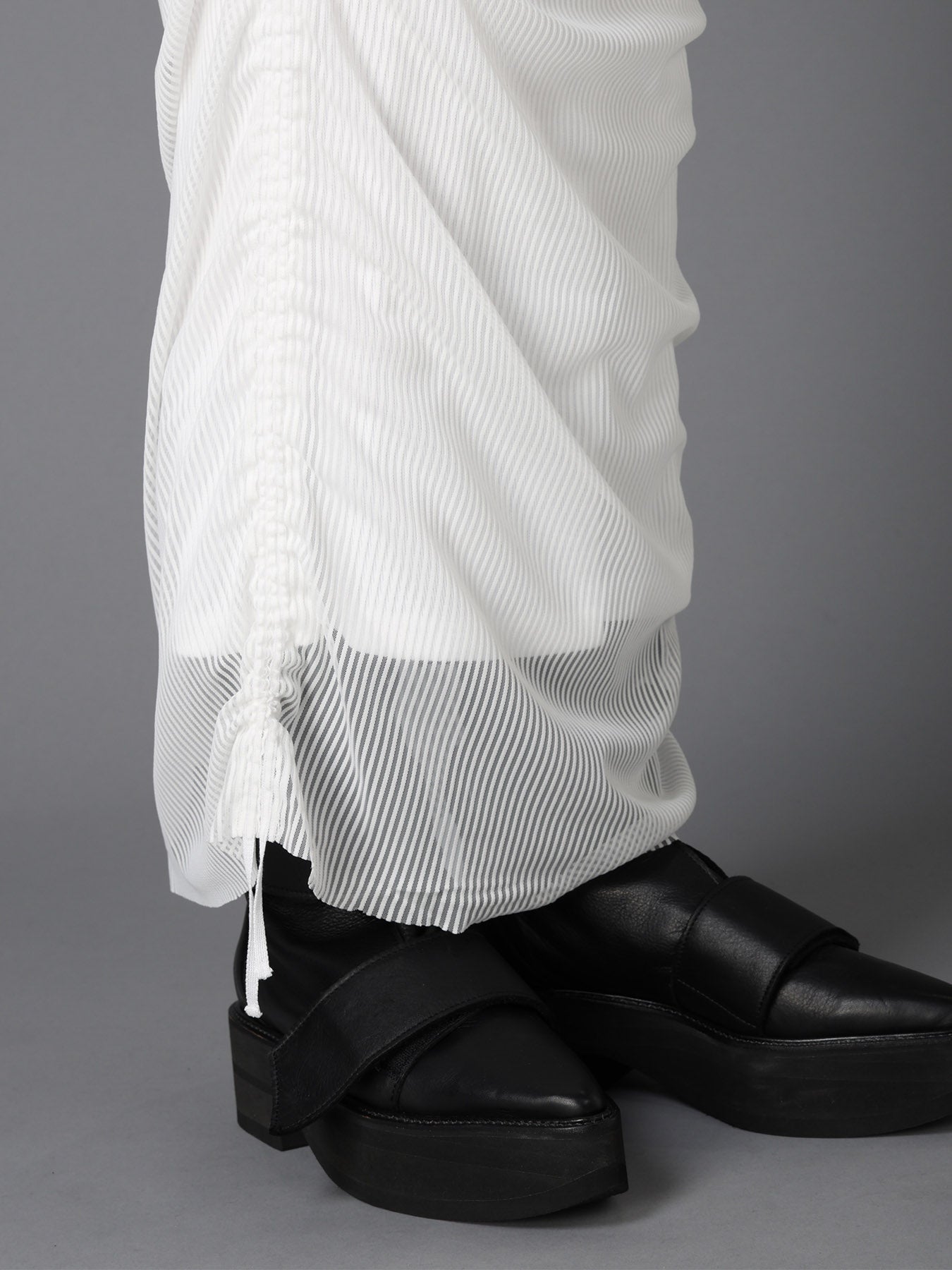 STRIPE TULLE  GATHERED LAYERED SKIRT