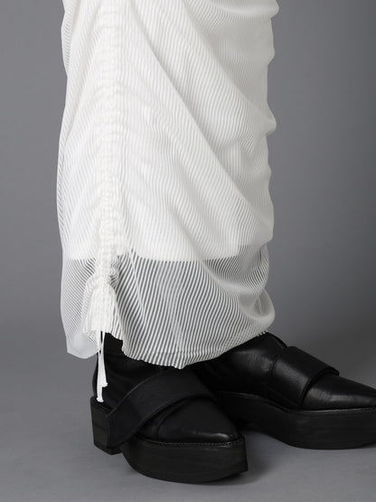 STRIPE TULLE  GATHERED LAYERED SKIRT